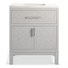 KOHLER Accra 30in. Single Sink Freestanding Atmos Grey Bath Vanity with Bianco Bella Quartz Top Assembled R35898-ASB-AGA