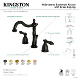 Kingston Brass KB1973AL Heritage Widespread Bathroom Faucet with Brass Pop-Up, Antique Brass