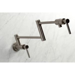 Kingston Brass KS4108DL Concord Wall Mount Pot Filler, Brushed Nickel