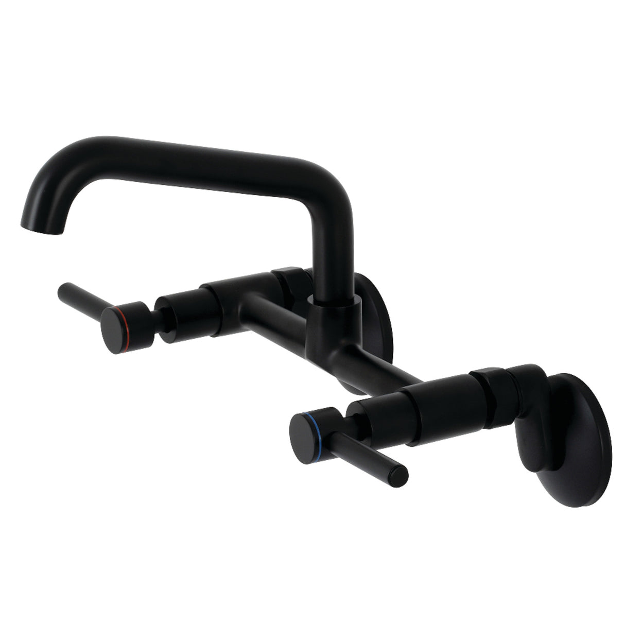 Kingston Brass KS823MB Concord Two-Handle Wall-Mount Kitchen Faucet, Matte Black