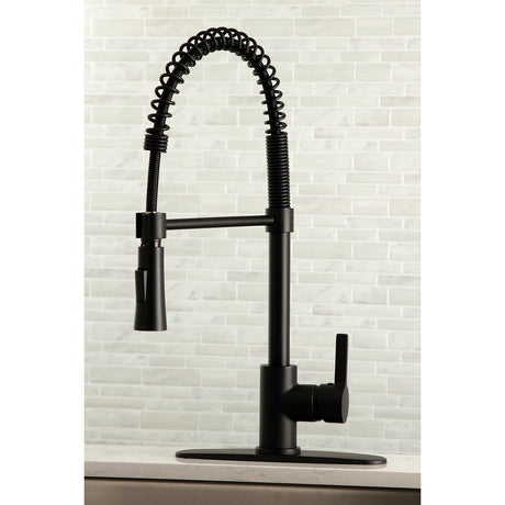 Gourmetier LS8670CTL Continental Single-Handle Pre-Rinse Kitchen Faucet, Matte Black