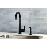 Gourmetier LS8710CTLSP Continental Single-Handle Kitchen Faucet with Side Sprayer, Matte Black
