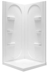 ANZZI SWAZ007WH-010WN Studio 38 in. x 75 in. Shower Wall Surround and Base in White