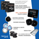 Steam Shower Generator Kit System | Oil Rubbed Bronze + Self Drain Combo| Dual Bottle Aroma Oil Pump | Enclosure Steamer Sauna Spa Stall Package|Touch Screen Wifi App/Bluetooth Control Panel |2x 9 kW Raven | RVB1800ORB-ADP RVB1800ORB-ADP