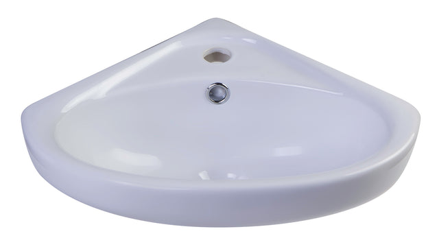 ALFI brand AB109  18" White Corner Porcelain Wall Mounted Bath Sink