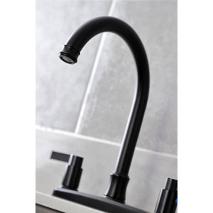 Kingston Brass FB7790NDLSP NuvoFusion 8-Inch Centerset Kitchen Faucet with Sprayer, Matte Black