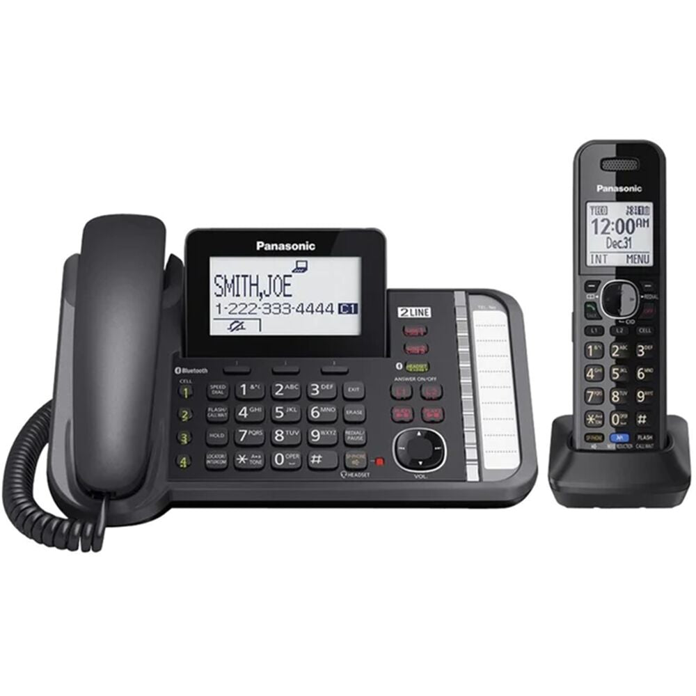 Panasonic KX-TG9581B Link2Cell DECT 6.0 1-Handset 2-Line digital cordless phone w/ answ mach