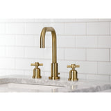 Kingston Brass FSC8933ZX Millennium Widespread Bathroom Faucet with Brass Pop-Up, Brushed Brass