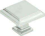 Atlas Homewares Sutton Place Square Knob 1 1/4 Inch Polished Chrome