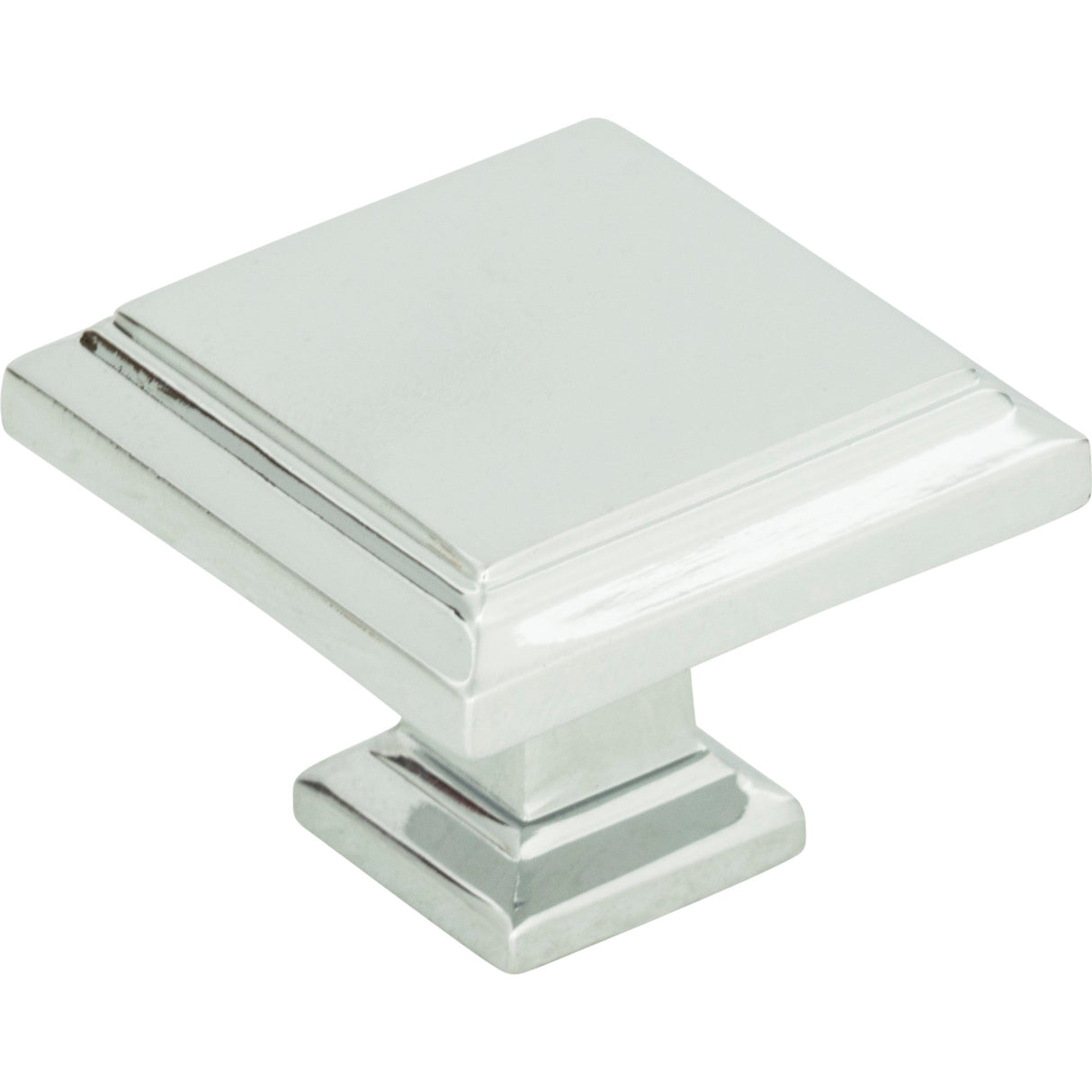 Atlas Homewares Sutton Place Square Knob 1 1/4 Inch Polished Chrome