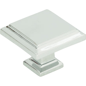 Atlas Homewares Sutton Place Square Knob 1 1/4 Inch Polished Chrome
