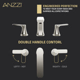 ANZZI L-AZ902BN 2-Handle 3-Hole 8 in. Widespread Bathroom Faucet With Pop-up Drain in Brushed Nickel