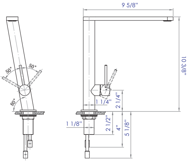 ALFI brand AB2046-PSS Round Modern Polished Stainless Steel Kitchen Faucet