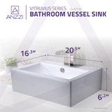 ANZZI LS-AZ130 Vitruvius Series Ceramic Vessel Sink in White