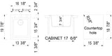 ALFI brand AB1720DI-BLA Black 17" Drop-In Rectangular Granite Composite Kitchen Prep Sink