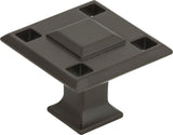 Atlas Homewares Modern Craftsman Square Knob 1 5/16 Inch Aged Bronze