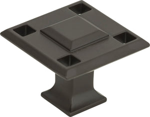 Atlas Homewares Modern Craftsman Square Knob 1 5/16 Inch Aged Bronze