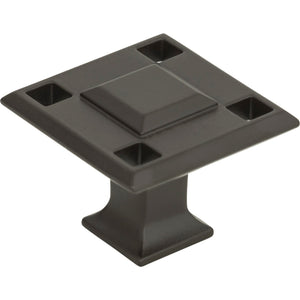 Atlas Homewares Modern Craftsman Square Knob 1 5/16 Inch Aged Bronze