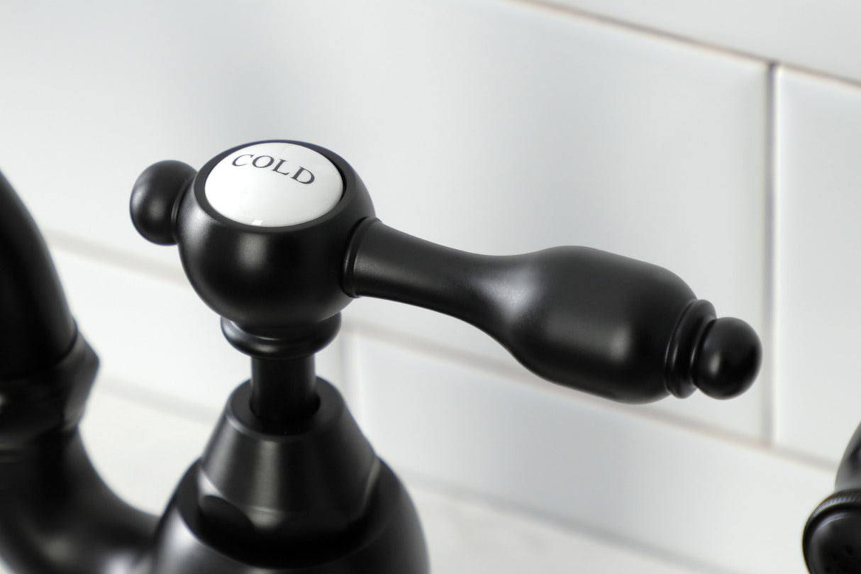 Kingston Brass KS7750TALBS Tudor Bridge Kitchen Faucet with Brass Sprayer, Matte Black