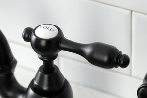 Kingston Brass KS7750TALBS Tudor Bridge Kitchen Faucet with Brass Sprayer, Matte Black