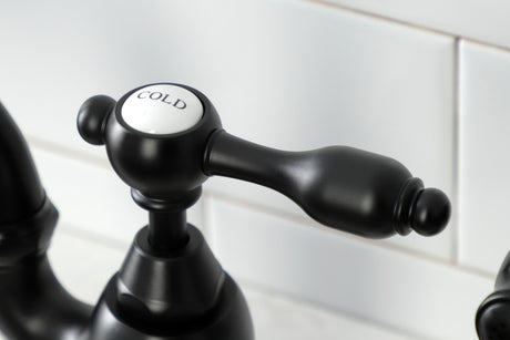 Kingston Brass KS7750TALBS Tudor Bridge Kitchen Faucet with Brass Sprayer, Matte Black