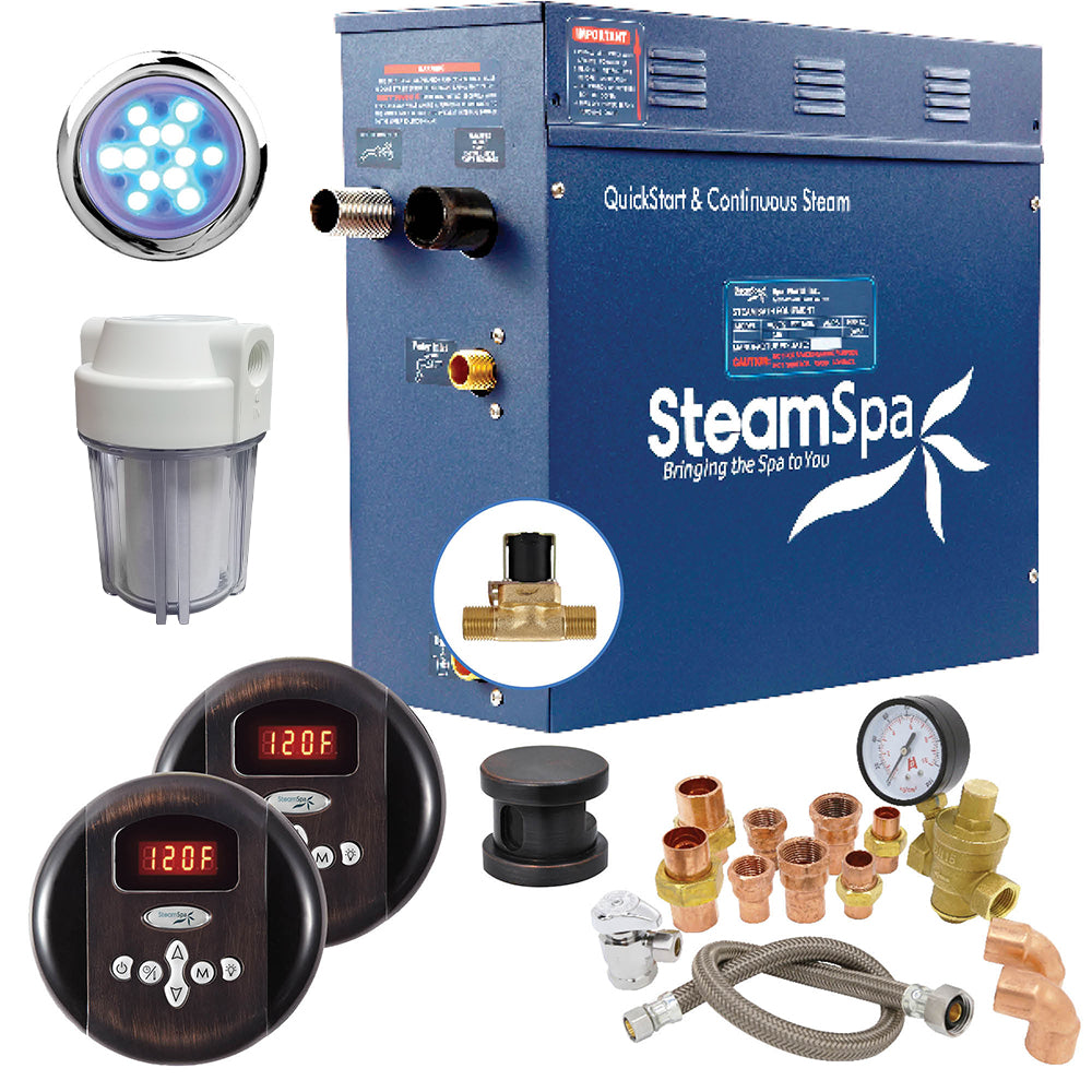 SteamSpa Executive 6 KW QuickStart Acu-Steam Bath Generator Package with Built-in Auto Drain in Oil Rubbed Bronze EXR600OB-A