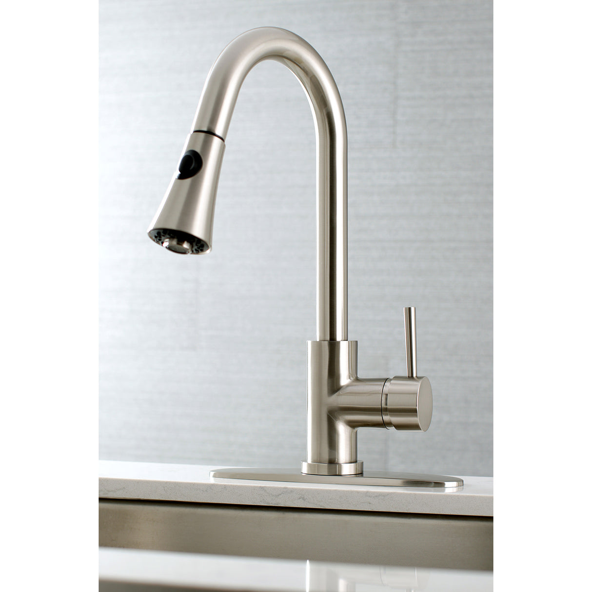 Gourmetier LS8728DL Concord Single-Handle Pull-Down Kitchen Faucet, Brushed Nickel