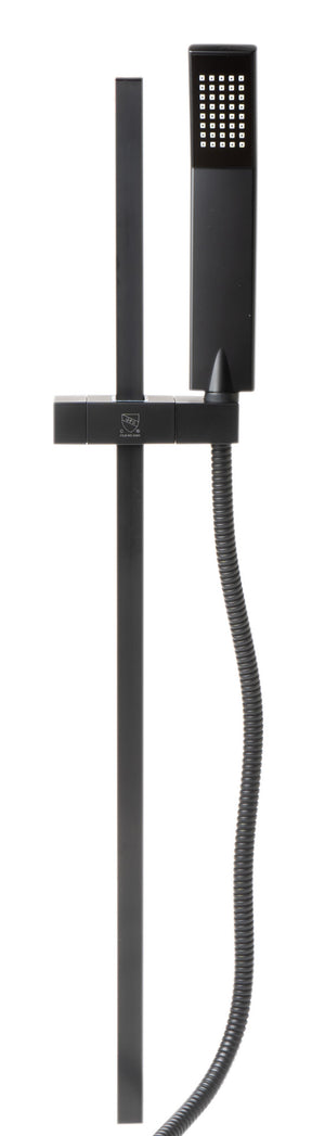 Black Matte Square Sliding Rail Hand Shower Set