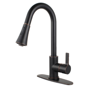 Gourmetier LS8726CTL Continental Single-Handle Pull-Down Kitchen Faucet, Naples Bronze