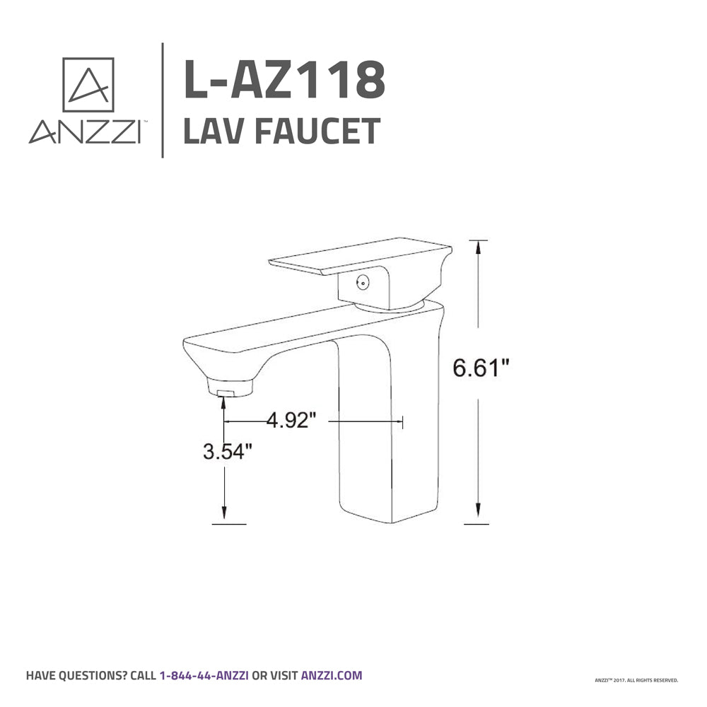 ANZZI L-AZ118ORB Promenade Single Hole Single Handle Bathroom Faucet in Oil Rubbed Bronze