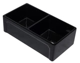 ALFI brand AB3318DB-BG 33 inch Black Reversible Double Fireclay Farmhouse Kitchen Sink