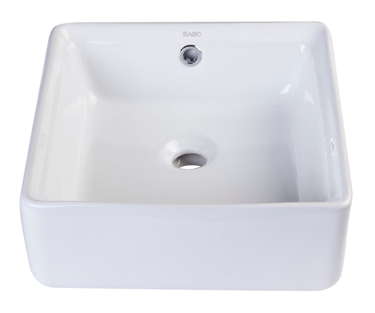 EAGO BA130  15" SQUARE CERAMIC ABOVE MOUNT BATHROOM BASIN VESSEL SINK