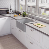 Gray Matte Smooth Apron 24" x 18" Single Bowl Fireclay Farm Sink