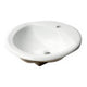 ALFI brand ABC802 White 21" Round Drop In Ceramic Sink with Faucet Hole