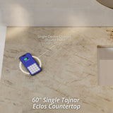 Hudson 60" Single Vanity, Honey Oak w/ 3 CM Tajnar Eclos Top w/FreePower Wireless Charger