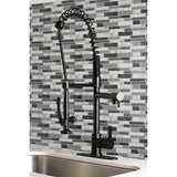 Gourmetier LS8500CTL Continental Single-Handle Pre-Rinse Kitchen Faucet, Matte Black