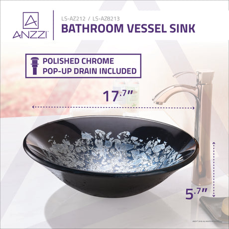 ANZZI LS-AZ212 Chrona Series Vessel Sink in Silver Burst