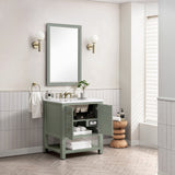 Breckenridge 30" Single Vanity, Smokey Celadon w/ 3 CM White Zeus Top