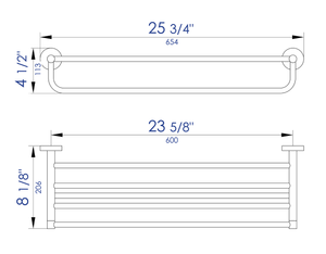 ALFI brand AB9538-PC Polished Chrome 26 inch Towel Bar & Shelf Bathroom Accessory