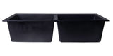 ALFI brand AB3420DI-BLA Black 34" Drop-In Double Bowl Granite Composite Kitchen Sink