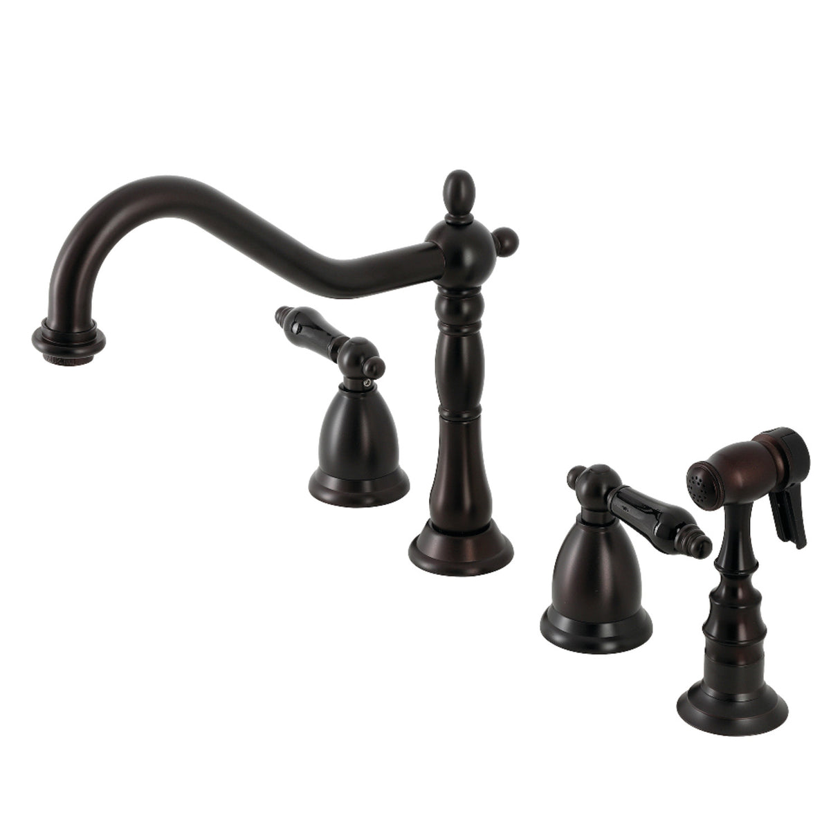 Kingston Brass KS1795PKLBS Widespread Kitchen Faucet, Oil Rubbed Bronze