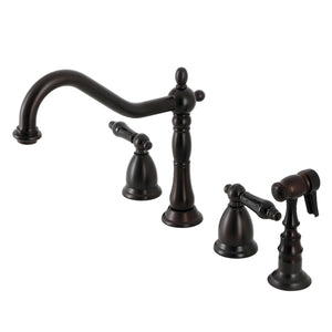 Kingston Brass KS1795PKLBS Widespread Kitchen Faucet, Oil Rubbed Bronze