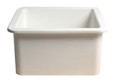 White Square 18" x 18" Undermount / Drop In Fireclay Prep Sink