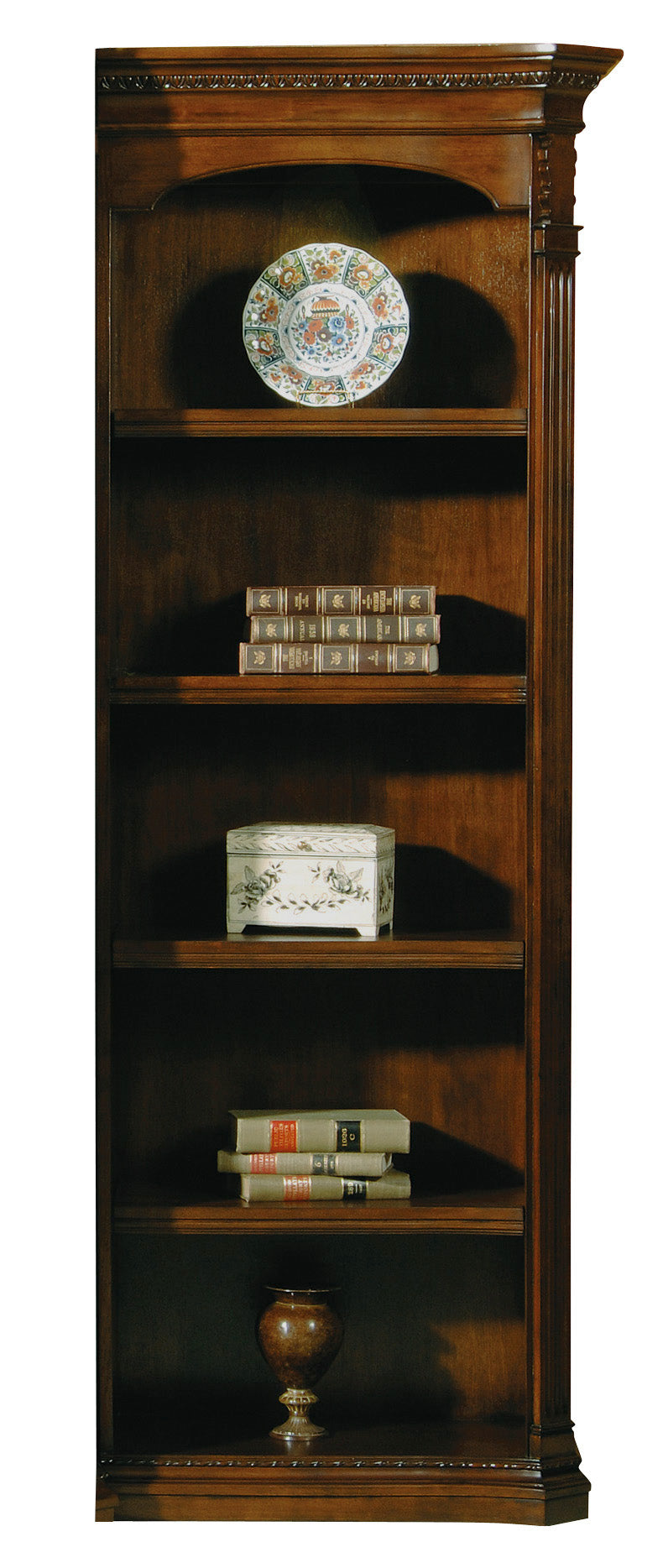 Hekman 79165 Old World Walnut Burl 28in. x 15in. x 79in. Executive Right Bookcase