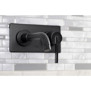 Kingston Brass KS8110CTL Single-Handle Wall Mount Bathroom Faucet, Matte Black