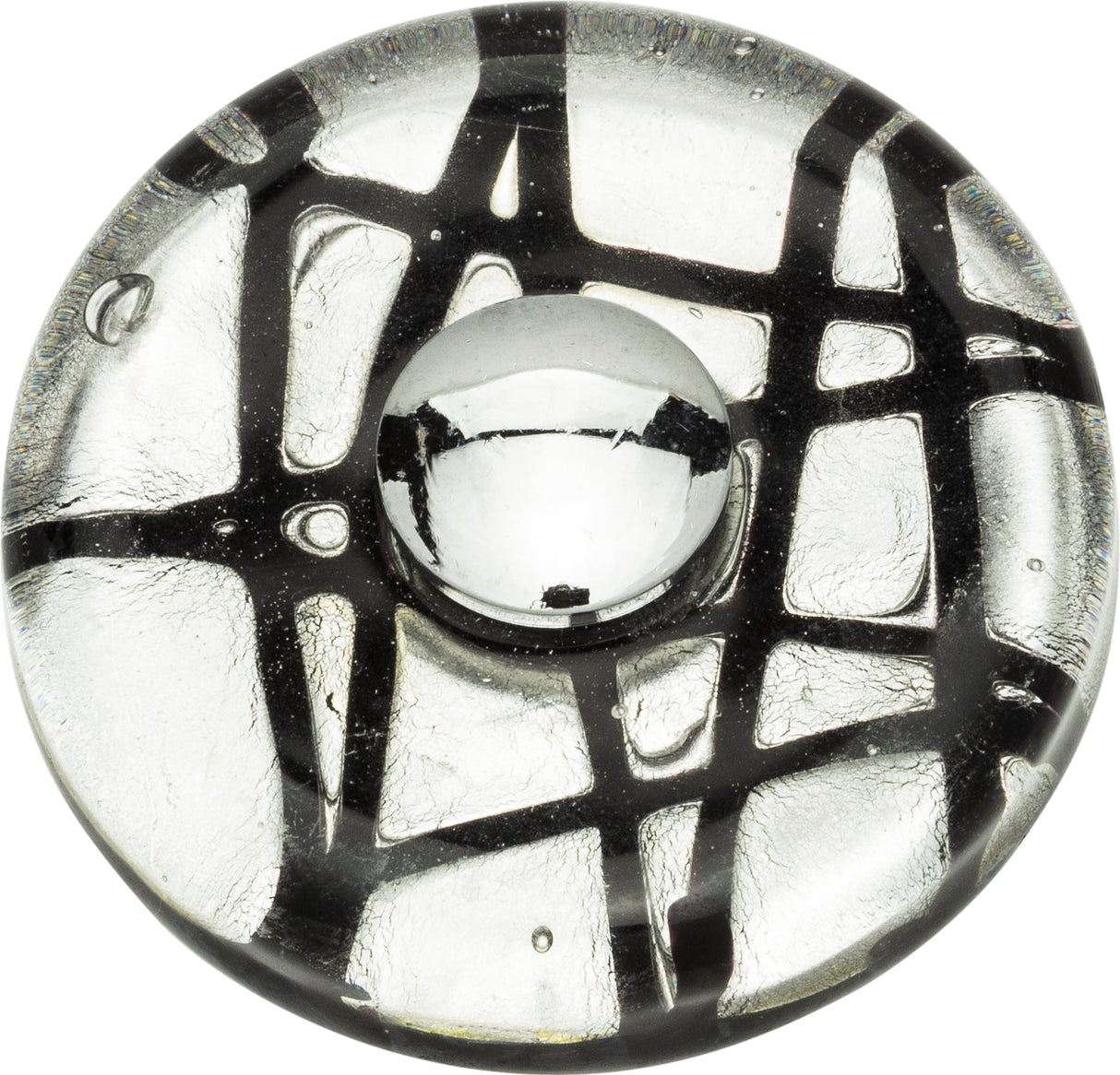 Atlas Homewares Eclipse Glass Round Knob 1 1/2 Inch Polished Chrome