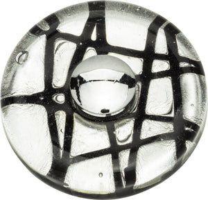 Atlas Homewares Eclipse Glass Round Knob 1 1/2 Inch Polished Chrome