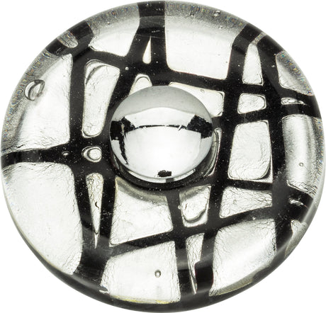 Atlas Homewares Eclipse Glass Round Knob 1 1/2 Inch Polished Chrome