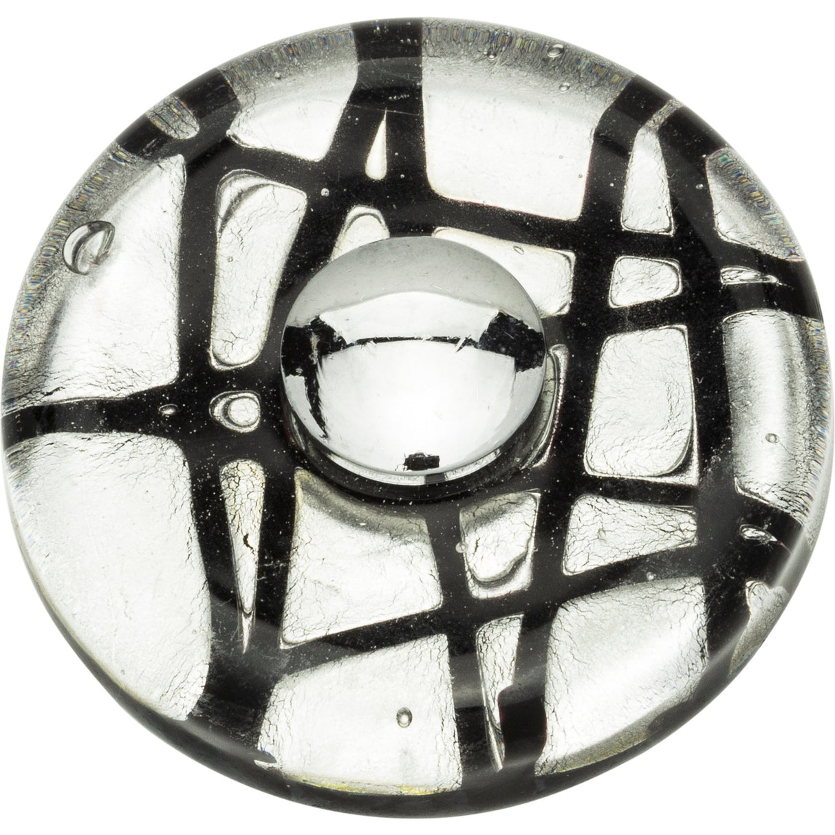 Atlas Homewares Eclipse Glass Round Knob 1 1/2 Inch Polished Chrome