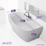 ANZZI FT-AZ112 Bank Series 5.41 ft. Freestanding Bathtub in White